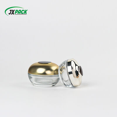 กระป๋องกรีมแก้วหรูๆ พร้อมฝาปิดทองเหลือง